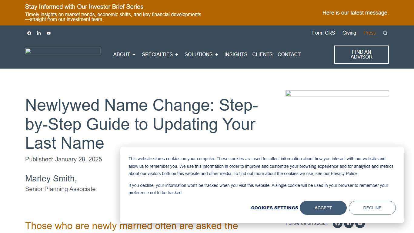 Newlywed Name Change Guide | Modera