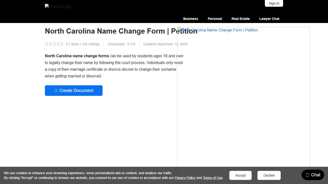 Free North Carolina Name Change Forms | Petition - PDF – eForms